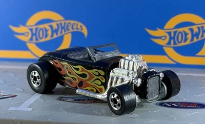 Vintage 1975 Hot Wheels Redline Black Street Rodder 32 Ford Flames Hong Kong - Image 1 of 4