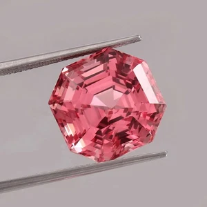 Natürlicher AAA Ceylon Padparadscha Saphir Asscher Form lose Edelstein 15 x 15 mm - Bild 1 von 8