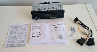 PIONEER MVH-190UI MECHLESS CAR RADIO STEREO USB AUX PLAYER HEAD UNIT - Image 1 of 4