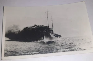 Postal RPPC Volumns of Smoke Battleship E. Muller Jr. de N. Moser, NY - Imagen 1 de 3