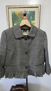 Blumarine Damen Wollmischung Tweed Jacke Cropped Grau Größe 6 US 42 IT / Small  - Bild 1 von 13