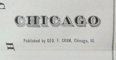 Mapa CHICAGO ILLINOIS 1901 14"x22" ~ Antiguo Antiguo Original LINCOLN PARK Foto 1 de 4