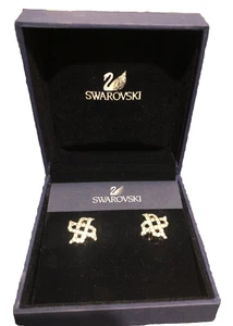 NIB Swarovski Pave Crystal Clip on Flower Earrings # 973776 Original Box - Picture 1 of 7