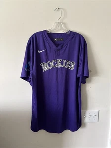 Men’s MLB Nike One Button Baseball Jersey Colorado Rockies Adult Sz XL - Purple - Picture 1 of 4