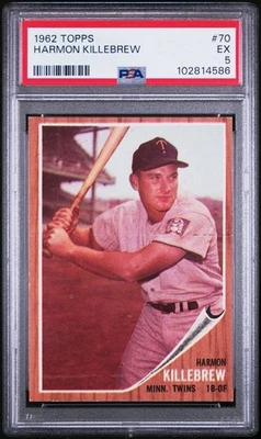 1962 Topps #70 Harmon Killibrew PSA 5 EX LOOKS NICER HOF - Image 1 of 3