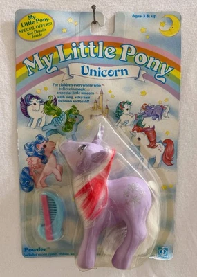 Vintage My Little Pony G1 Unicorn Powder Purple MOC NOS RARE - Image 1 of 2