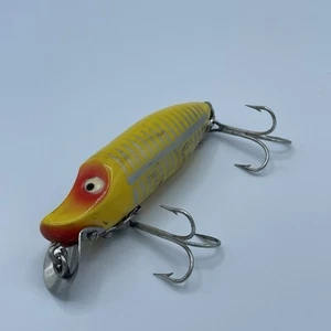 Vintage Heddon River Runt Spook Floater Fishing Lure Yellow Silver Red - Picture 1 of 6