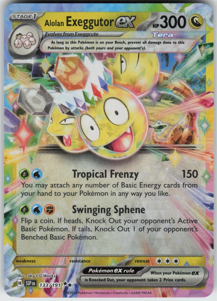 UR-01 Holo Alolan Exeggutor ex - 133/191 Double Rare SV08: Surging Sparks - Image 1 of 1