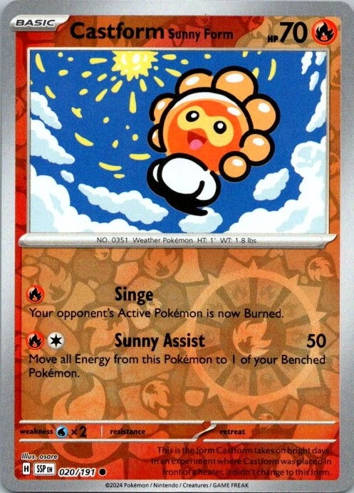 Castform Sunny Form - Common SV08: Surging Sparks 020/191 NM - Image 1 of 2
