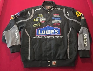 Jimmie Johnson 48 Lowes NASCAR Snap Racing Jacket Men's LARGE JH Design 90s - Picture 1 of 15