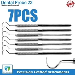 7pcs Dental Explorer Probe 23 Single Ended Stainless Steel Diagnostic Tool - Bild 1 von 5