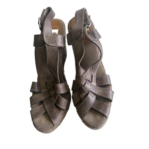Sandali Kanna in pelle di talpa con zeppa espadrillas in pelle 41 - Foto 1 di 9