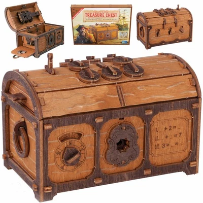 WOODEN.CITY Treasure Chest Puzzle Box for Adults – 3D Wooden Puzzles Mystery ... - Image 1 of 4