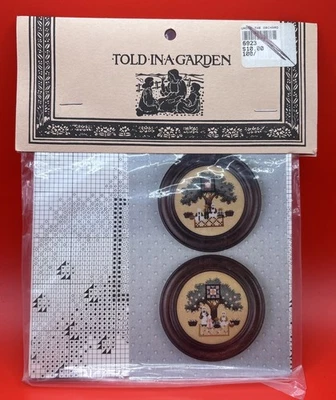 TOLD-IN-A-GARDEN  " UNDER THE ORCHARD " Cross Stitch Pattern Vintage  - Image 1 of 2