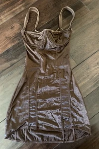 Vestido Corsé SKIMS Glisenette Transparente en Marrón Mini Cintura Ajustada Prendas Moldeadoras - XXS - Imagen 1 de 11