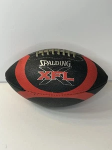 XFL Spalding Football Official Full Size Ball Black & Red Vintage 10” - Picture 1 of 3