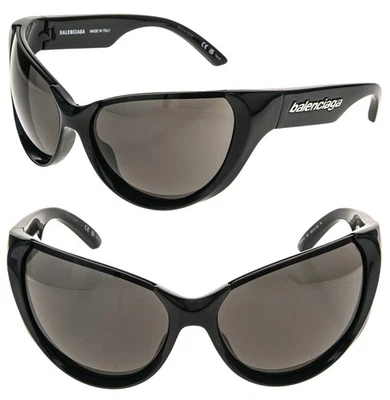 Gafas de sol BALENCIAGA BB0201S XPANDER BUTTERFLY 0201 negras unisex con logotipo máscara 001 Foto 1 de 4