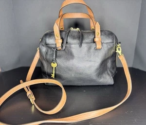 Fossil Rachel Satchel Leather Bag, Black, preowned in near new condition. - Picture 1 of 8