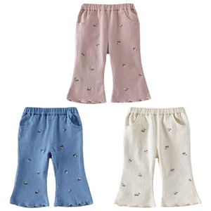 Baby Mädchen Jeans Urlaub Hose Y2K Denim hohe Taille Kleinkind Stickerei Säugling - Bild 1 von 25