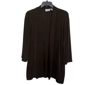 Chico’s Travelers Damen Gr. 3 (XL) 3/4 Arm braun vorne offen Jacke - Bild 1 von 6