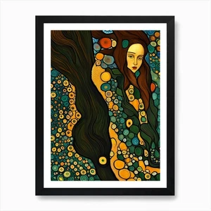Artistic Symphony Rapunzel By Klimt Framed Wall Art Poster Canvas Print Picture - Picture 1 of 4