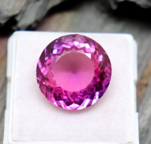 AAA Quality Sapphire Mined Gem Loose Bi Color Certified Sapphire Round Cut 16CT - Imagen 1 de 7