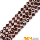 Natural Gemstones Bicone Cube Faceted Spacer Loose Beads For Jewelry Making 15"