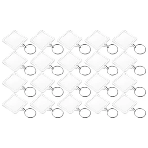 20 Pcs Acrylic Keychain Empty Picture Transparent Photo Frame Lovers - Picture 1 of 12
