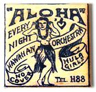 Aloha Orchestra FRIDGE MAGNET matchbook Hawaii sign hula girl