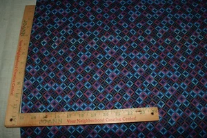 Blue Graphic Design Joan Kessler Concord Fabric Cotton Sewing Quilting 22 x32" W - Picture 1 of 3