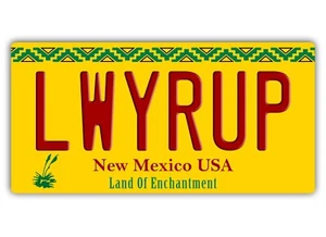 Metall Wandschild - LWYRUP Nummernschild - New Mexico USA Amerika USA - Bild 1 von 4