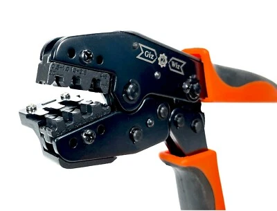 GIZWIZ Non-insulated Open Barrel Wire Terminal Crimp Tool With Tab Locator