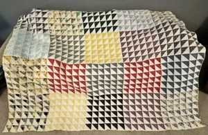 Trapunta antica vintage fatta a mano temperatura grande 72”x90” - Foto 1 di 24
