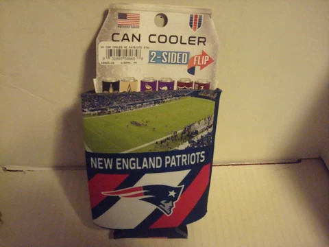 New England Patriots 2 Sided Can Cooler (Wincraft) NEW Cover