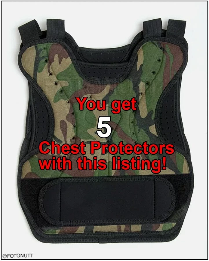 PROTECTOR DE PECHO Woodland Camo Body Armor táctico paintball/airsoft 5 unidades Foto 1 de 1