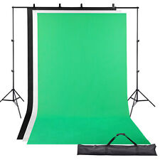 3 Backdrop 2x3m Stand Black White Green Photography Screen Muslin Background Kit