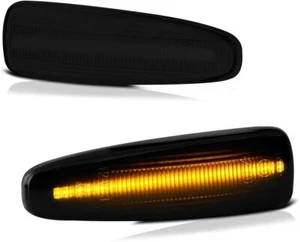 Amber Full LED Side Indicator Light Front Turn Signal Blinker Lamp-2 Piece - Picture 1 of 6