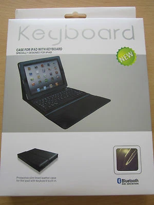 Purple Bluetooth Wireless Keyboard Leather Carry Case/Stand for Old iPad 1,2,3 - Image 1 of 4