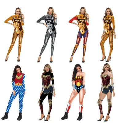 Cosplay Wonder Woman Jumpsuit Halloween Superheld Bodysuit Party Zentai Kostüme - Bild 1 von 4