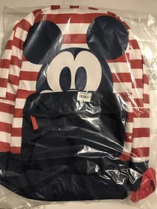 Mickey Mouse American Striped backpack New Condition Original From Disney Store - Picture 1 of 6