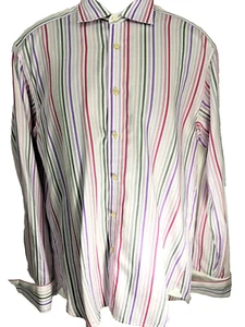 Ted Baker London Archive Mens Dress Shirt Size 16 Stripe Long Sleeve French Cuff - Picture 1 of 12