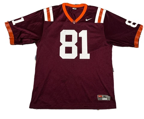 Rare Vintage Virginia Tech Hokies NCAA Jersey by Nike Size XL # 81 Classic Cover