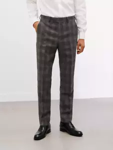 Pantalones de traje regular de lana franela, carbón | John Lewis - Imagen 1 de 2