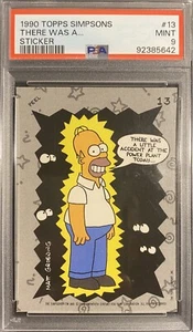 1990 Topps Simpsons HOMER SIMPSON There Was A... Sticker #13 PSA 9 - Picture 1 of 2