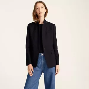 J Crew Regent Blazer in Wool Flannel Navy 8 NWT - Picture 1 of 9