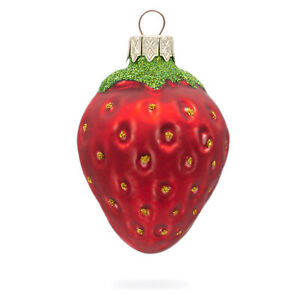 Jucy Strawberry Glass Ornaments