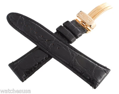 Genuine JoJo, JoJino 22mm Black Leather Rose Gold tone Buckle Watch Band Strap - Image 1 of 4