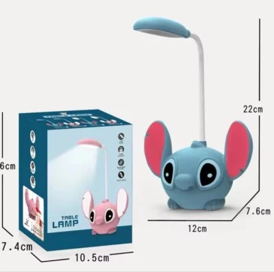 Lampada STITCH pieghevole LED con temperamatite da scrivania.Charge USB.Regalo✨ - Immagine 1 di 4