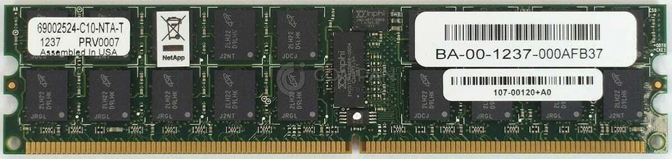 NetApp 107-00120 +A0 4gb DDR ECC Server RAM DIMM X3250-r6 FAS3250 3270 V3270 - Image 1 of 1