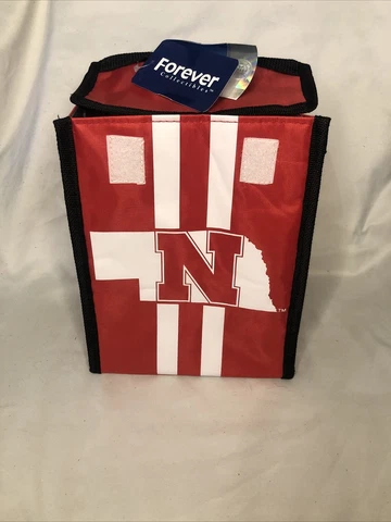 Nebraska Huskers Cornhusker NCAA Team Logo Insulated Lunchbox Lunch Bag FOCO Red Cover